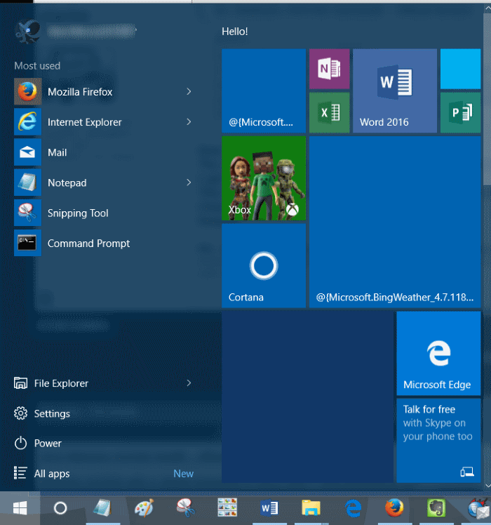 Blank tiles on Windows 10 Start menu