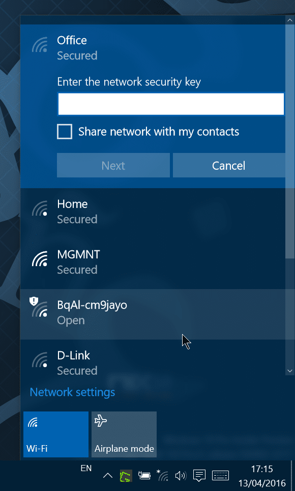 Windows 10 not remembering wifi password