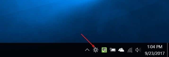 brightness slider change screen brightness from taskbar in Windows 10 pic1