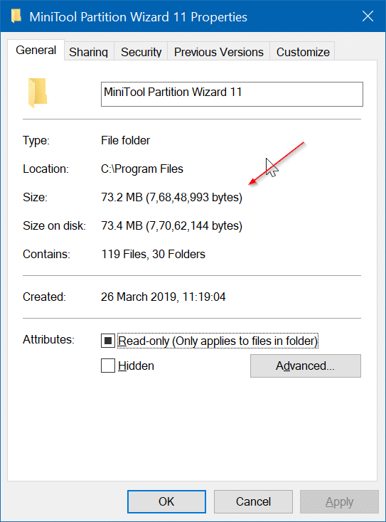check disk space usage by programs apps in Windows 10 pic4