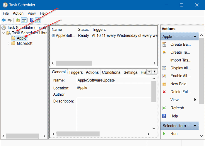 disable apple software update screen in Windows 10 step6