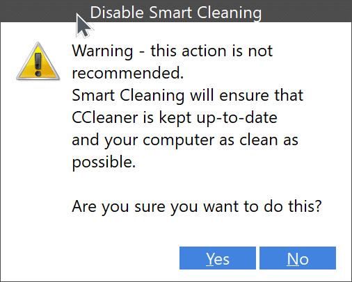 disable ccleaner alert popup